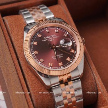 ĐỒNG HỒ CARNIVAL 8131G Demi Rosegold Mặt Nâu