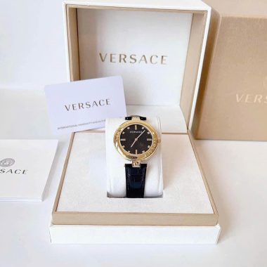 Đồng Hồ Nữ Versace Medusa New Lady Black Dial Leather Watch VE2J00421