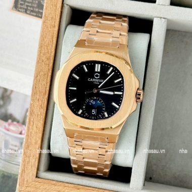 Đồng Hồ Carnival – Nam 8110G rosegold mặt đen