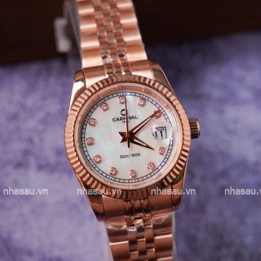 Đồng Hồ Nữ Carnival 8131L-VH-TK ( Xà cừ trắng )