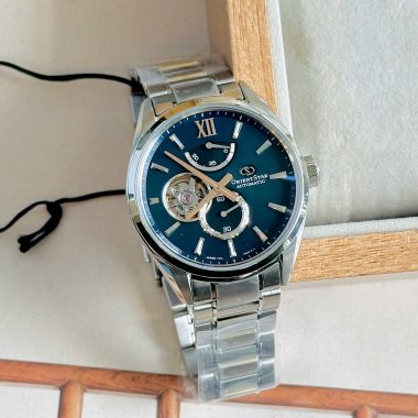 Đồng Hồ Nam Orient Star Semi skeleton BLue green RK-BY0001A