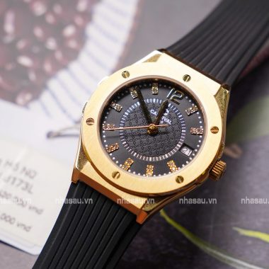 Đồng Hồ Nữ Carnival 8173L Viền Gold Mặt Đen