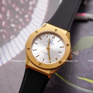 Đồng Hồ Nữ Carnival 8168L Viền Gold Mặt Trắng