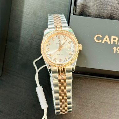 Đồng Hồ Carnival – Nữ 8131L2 Mặt Trắng Viền Đá