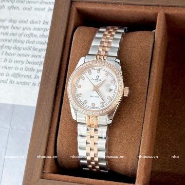 Đồng Hồ Carnival – Nữ 8131L2 Demi RoseGold Mặt Trắng Viền Đá