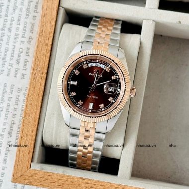 Đồng Hồ Carnival Nam 8190G Demi RoseGold Mặt Nâu
