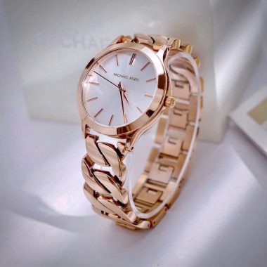 Đồng Hồ Nữ Michael Kors MK Runway Three-Hand Rose Gold-Tone Stainless Steel MK7473 Màu Vàng Hồng
