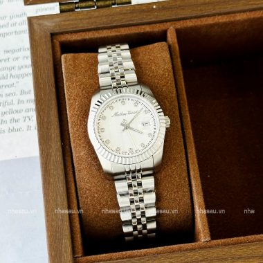 Đồng Hồ Nữ Mathey Tissot Quartz Mathy III Crystal Silver Dial D810AI 32mm
