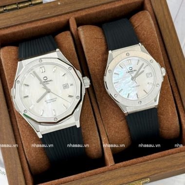 Đồng Hồ Couple Carnival 8168G Nam – Carnvial 8168L Nữ Mặt Xà Cừ Trắng