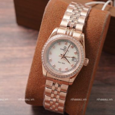 Đồng Hồ Carnival – Nữ 8131L2 RoseGold Mặt Xà Cừ Trắng